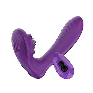 Vibrador Ponto G com Estimulador de Clitóris Texturizado com Controle a Distância