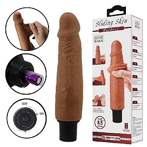 Prótese Realística - Dupla Camada com Vibrador - à Pilha - Tamanho 21,0 X 4,0 cm