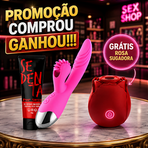 "Promoção Compre e Ganhe" Vibrador com Simulador Oral e Aquecimento + Faciltador de Orgasmo Sedenta Por Sexo =Brinde Rosa Sugadora
