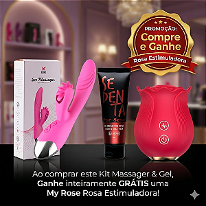 "Promoção Compre e Ganhe" Vibrador com Simulador Oral e Aquecimento + Faciltador de Orgasmo Sedenta Por Sexo =Brinde Rosa Sugadora