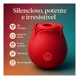 Sugador de Clitóris em Soft Touch Rose, 10 Intensidades, Carregamento USB