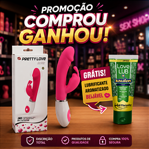 Promoção Compre e Ganhe"Compre Vibrador Pretty Love com 30 Intensidades. Grátis Lubrificante Aromatizado Beijável.