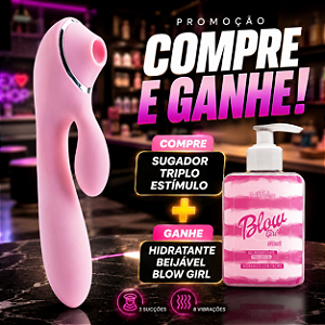 "Promoção Compre e Ganhe" Compre Vibrador Com Triplo Estímulo, Ganhe Hidratante Beijável Blow Girl