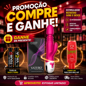 "Promoção Compre e Ganhe" Compre Estimulador Rotativo, Sobe e Desce, Carregamento USB ,12 Intensidades. GanheTesão de Vaca e Touro, Yummy Gel para Sexo Oral Hot.