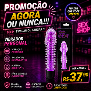 "Promoção Agora ou Nunca !" Vibrador Personal com Capa Silicone Gel Texturizada