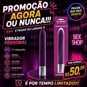 "Promoção Agora ou Nunca !" Vibrador Personal Soft Touch Aveludado, 10 Vibrações, A PILHA