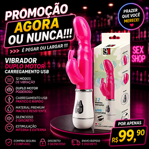 "Promoção Agora ou Nunca !" Vibrador de Ponto G e Clitóris - Recarregável 16 cm