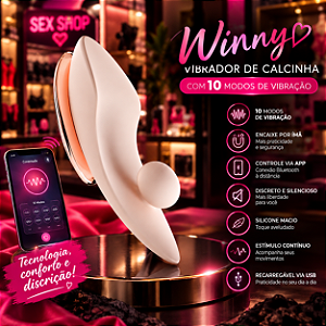 Winny Vibrador de Calcinha com 10 Modos de Vibração - Controle Por App, Vibração por Música, por Touch, Modo Completo