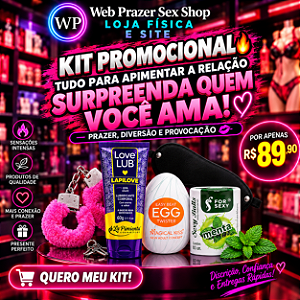 "Kit Promocional" Algema com Pelucia + Lubrificante Beijável + Egg Masturbador + Venda para os Olhos em Couro+ Bolinha Explosiva Menta