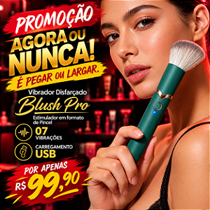 "Promoção Agora ou Nunca !" Vibrador Disfarçado Blush Pro- Estimulador em formato de Pincel 07 vibrações -Carregamento USB