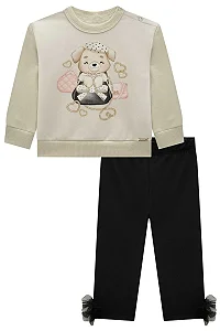 CONJUNTO BLUSÃO EM MOLETOM E LEGGING TÉRMICA ESTAMPA CACHORRINHO INFANTI