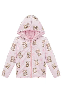 JAQUETA REVERSÍVEL COM CAPUZ EM NYLON E PELO DE CARNEIRINHO INFANTI