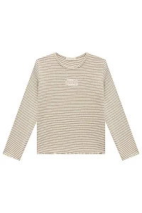BLUSA MANGA LONGA EM MALHA CANELADA LISTRADA INFANTI