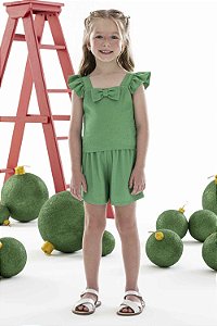 CONJUNTO BLUSA COM LAÇO E SHORT BÁSICO MON SUCRÉ