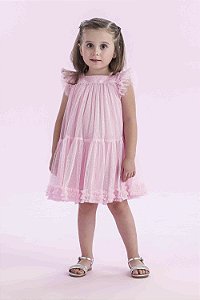VESTIDO EM TULE FORRADO COM DETALHES PETIT CHERIE