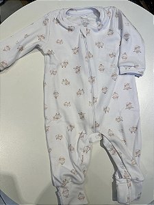 MACACÃO MANGA LONGA COM ZÍPER E PÉ REVERSIVEL TEMA OVELHINHA MINI BEAR