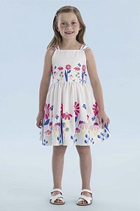 VESTIDO ESTAMPA FLORAL COLORIDO COM AMARRAÇÃO NAS COSTAS MON SUCRÉ