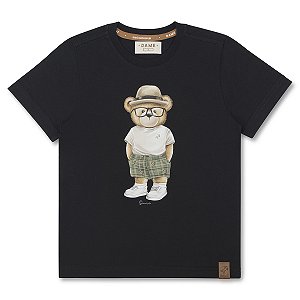 CAMISETA EM ALGODÃO TEDDY CHAPÉU PANAMÁ DAME MINI