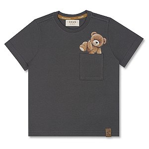 CAMISETA EM ALGODÃO TEDDY COM BOLSO DAME MINI