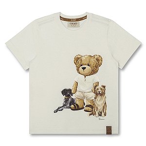 CAMISETA EM ALGODÃO TEDDY COM CACHORROS DAME MINI