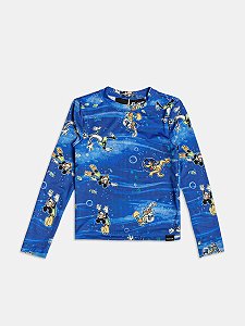 BLUSA PRAIA MANGA LONGA COM PROTEÇÃO UV MICKEY MERGULHO YOUCCIE