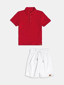 CONJUNTO POLO MANGA CURTA E BERMUDA EM LINHO YOUCCIE