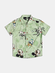 CAMISA CASUAL ESTAMPA MICKEY BEACH VIBE MANGA CURTA YOUCCIE