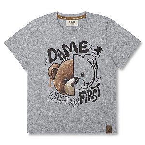 CAMISETA EM ALGODÃO TEDDY GRAFITE DAME MINI