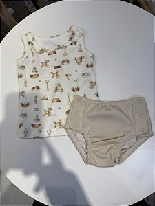 CONJUNTO REGATA COM TAPA FRALDA TEMA MY FIRST TOY MINI BEAR