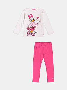 CONJUNTO BLUSA MANGA LONGA DAISY E DONALD COM LEGGING MOMI