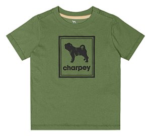 Camiseta em algodão Manga Curta Verde Musgo Charpey