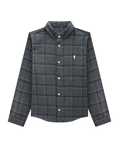 Camisa Flanela Xadrez Manga Longa Onda Marinha