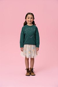 Conjunto Moletom Felpudo e Saia Tule Mon Sucré