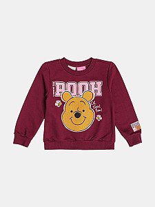 Casaco Moletom Bebê Ursinho Pooh Bordô Momi