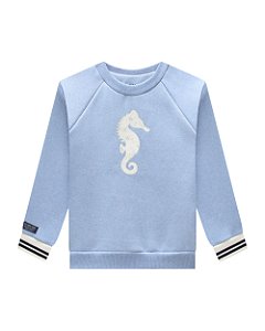 Blusa Infantil Moletom Onda Marinha Azul