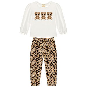 Conjunto Infantil Milon Coelhinho Floral Inverno