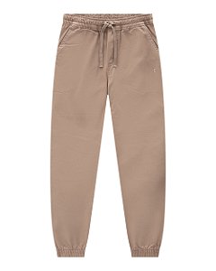 Calça Jogger Infantil Moletom Bege e Cinza Onda Marinha