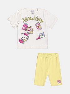 Conjunto Infantil Momi Hello Kitty Blusa Off White