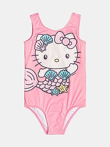 Maiô Infantil Rosa Hello Kitty Sereia