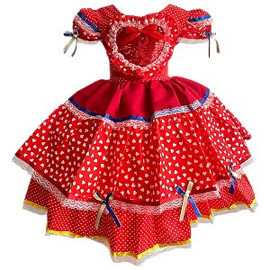 Vestido Junino Infantil Vermelho