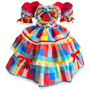 Vestido Junino Infantil Colorido