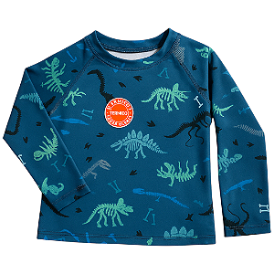 Camiseta Térmica Bebê Brilha no Escuro Azul