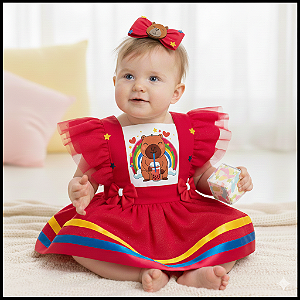 Romper Capivara Luxo Bebê + Laço