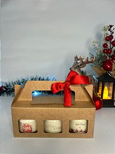 Kit Mini Vela Natalina - 3 unidades - Tampa de rolha