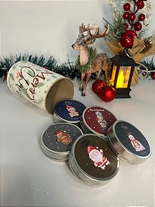 Kit Natalino - 5 latinhas de 20g no cofrinho