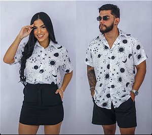 Camisa Galáctica preto e branco