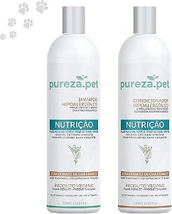 Kit Shampoo e Condicionador Pet para Cachorros e Gatos Pureza Pet - Nutrição dos Pelos