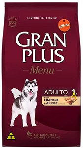 Ração GranPlus para Cães Adultos Sabor Frango e Arroz - 15kg
