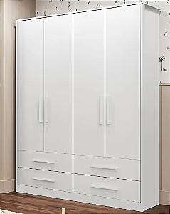Armario Peroba Charlo 4 Pt - Branco Brilho
