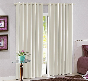 Corta Luz Tecido Bella Janela 2.60M X 1.70M Liso/Marfim